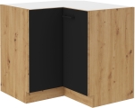 Szafka kuchenna dolna narożnikowa MILO Czarny i Dąb Artisan