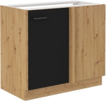 Szafka kuchenna dostawna 90cm MILO Czarny i Dąb Artisan