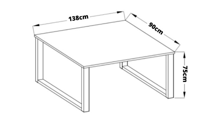 Tavolo 138x90 - wymiary