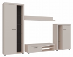 Meblościanka z szafką rtv RABBIA - Beż Piaskowy