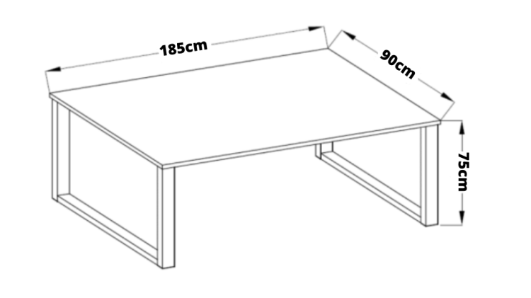 Tavolo 185x90 - wymiary