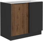 Szafka kuchenna dostawna narożna 90cm MONA Orzech okapi i czarny