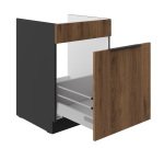 Szafka kuchenna z szufladą pod zlew 60cm MONA Orzech Okapi Czarny 