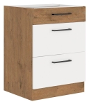 Szafka kuchenna dolna 3 szuflady 60cm WIGO - Dąb Lancelot i Biały połysk