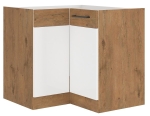 Szafka kuchenna dolna narożna WIGO - Dąb Lancelot i Biały połysk