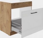 Szafka kuchenna z szufladą pod zlew 80cm WIGO - Dąb Lancelot i Biały połysk