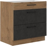 Szafka kuchenna dolna 3 szuflady 80cm WIGO - Dąb Lancelot i Matera