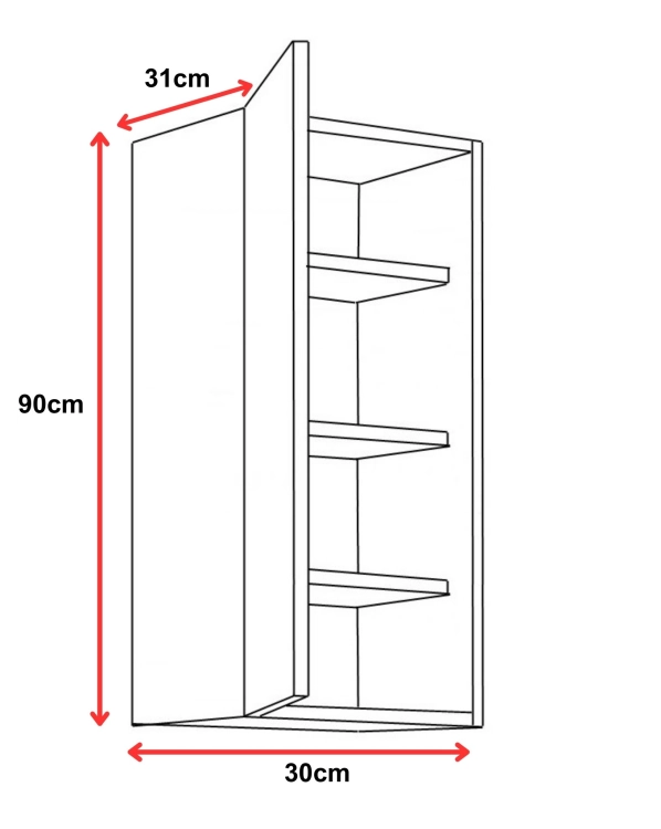 Komo KaszWh 30g901F wymiar