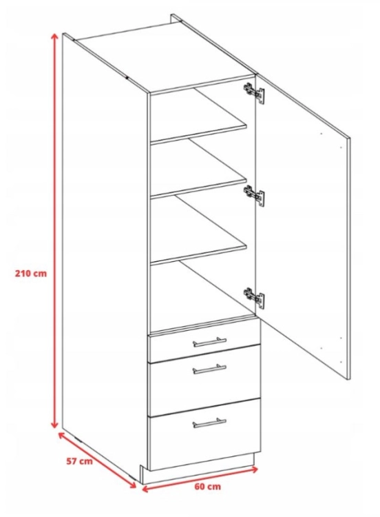 Komo KaszWh 60DK2103S1F wymiar