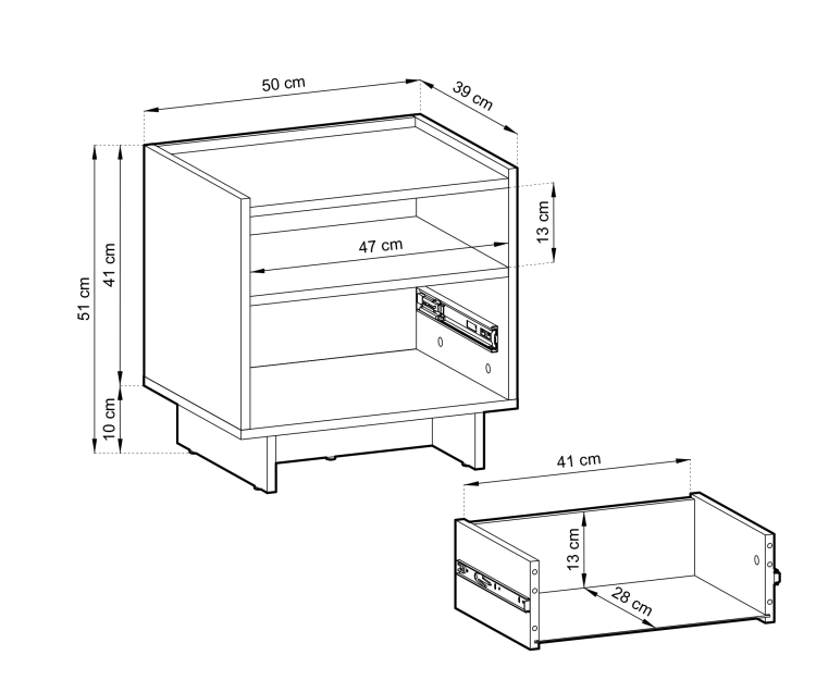 Jasumi S50 Karmel wymiar