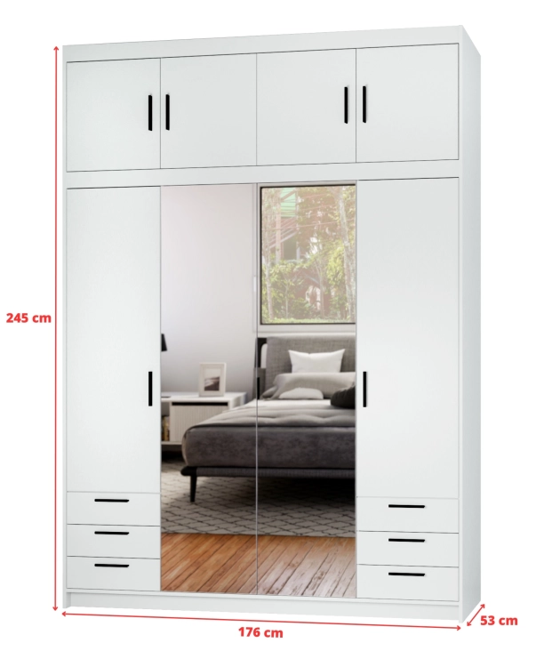 Kapri 4d6s Biel Lustro zNad  wymiar