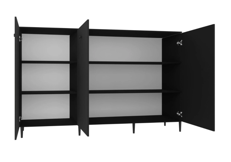 Komoda Mileno3D Czarny otwarta