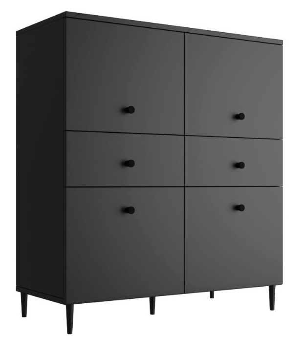 Komoda Mileno4D2S Czarny