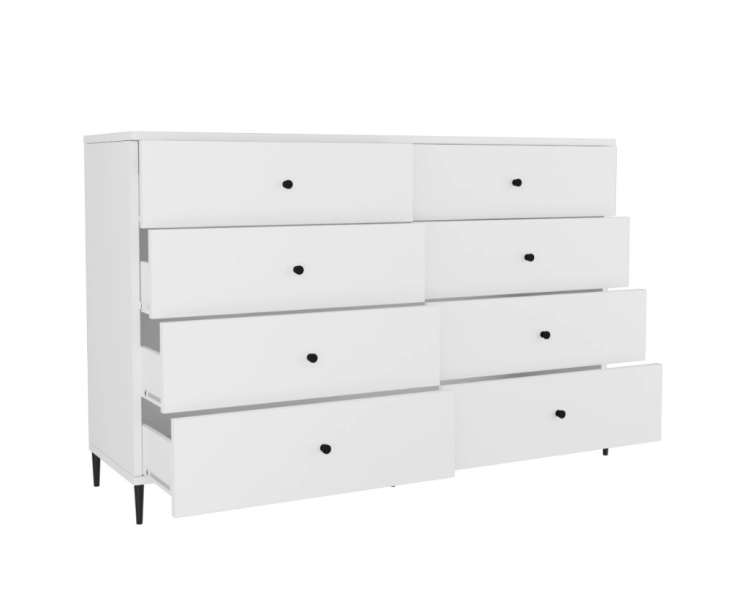 Komoda Mileno8S Biel otwarta