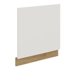 Front zmywarki 60cm z zewnętrznym panelem ADEL 570x596  - Biały i Dąb Artisan