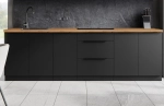 Meble kuchenne SIERA 2 260cm Czarny z blatem Marmur Roma