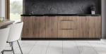 Meble kuchenne MONA 2 260cm Orzech z czarnym z blatem Marmur Roma