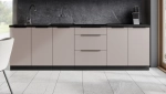 Meble kuchenne ARA 5 z blatem 260cm - Kaszmir i Czarny
