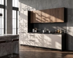 Meble kuchenne MONA/ARA 5 260cm z blatem Orzech Okapi i Kaszmir