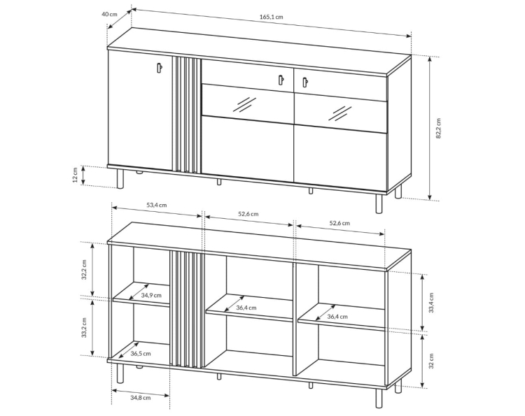 Nova komoda 3D wymiary