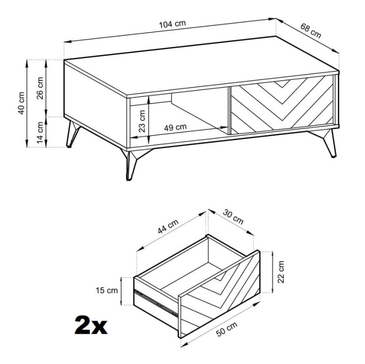 Ława ALBERO - wymiary