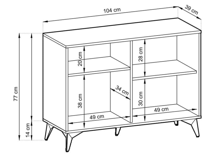 Komoda ALBERO 2D - wymiary