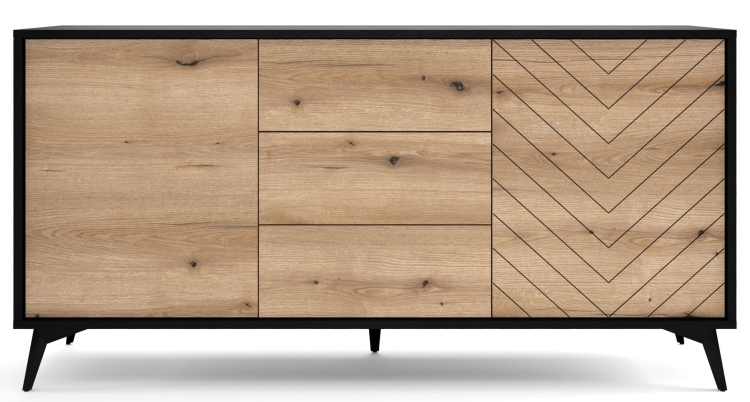 Dwudrzwiowa komoda z szufladami ALBERO - front