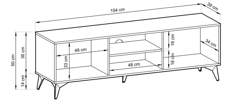 Szafka RTV ALBERO - wymiary
