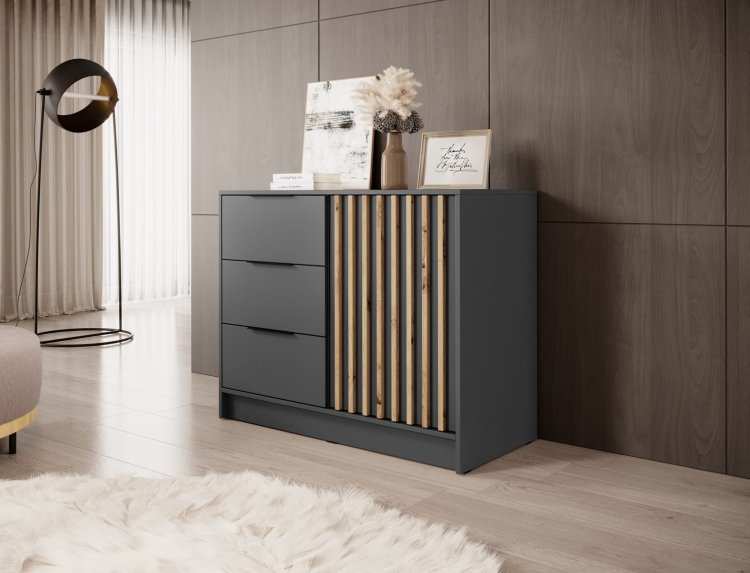 Komoda ARAN 1d3s grafit aranz