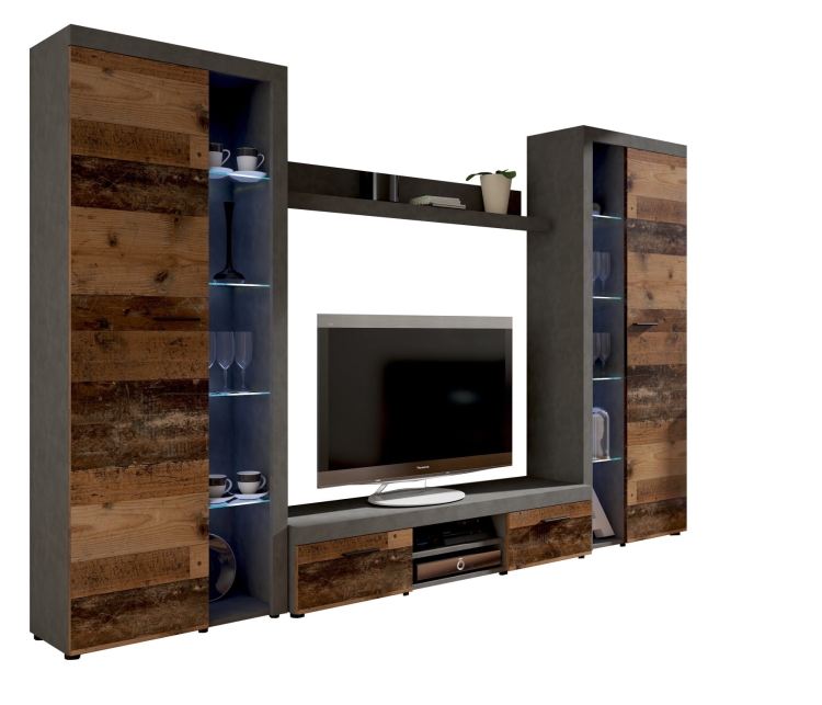 Meblościanka RABBIA XL - Stare Drewno -