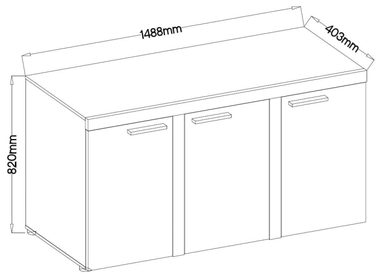 Komoda Rabbia 3D - Biała - wymiary