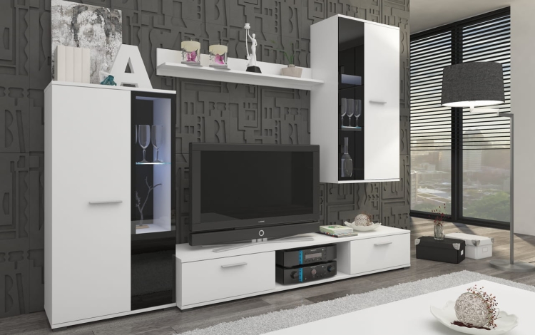 Meblościanka Salvia - Biała - aranżacja