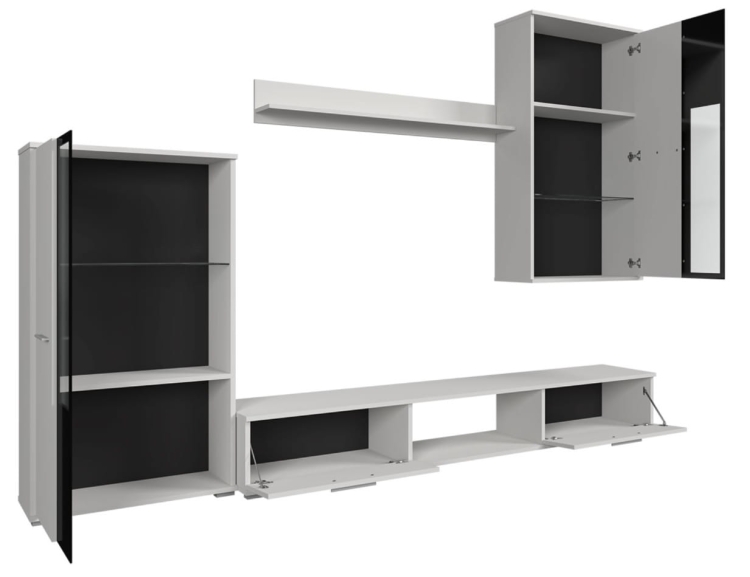 Meblościanka Salvia - Biała - otwarta