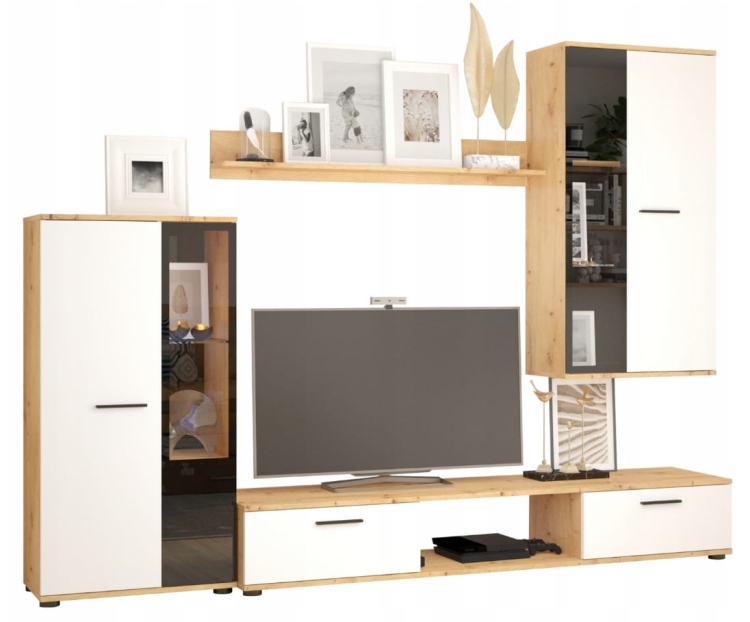 Meblościanka Salvia - Dąb Artisan/Biel