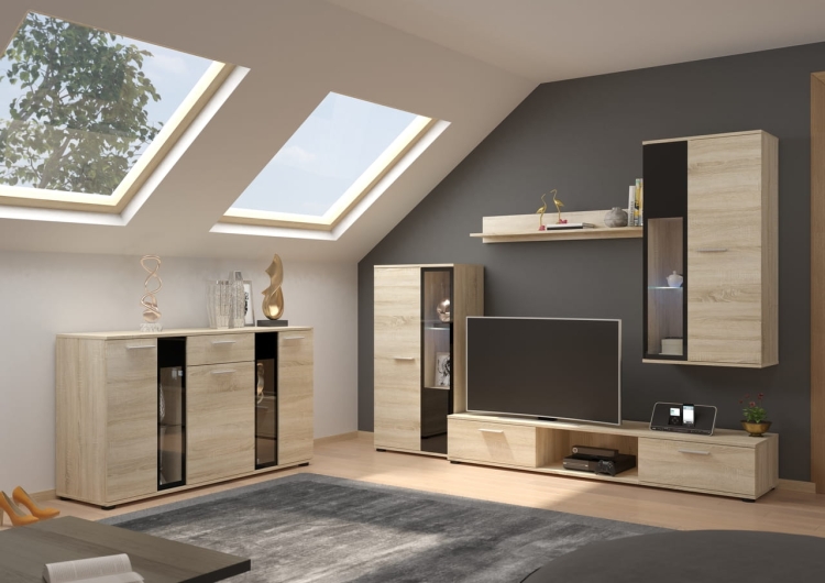 Meblościanka SALVIA - Sonoma - aranżacja 2