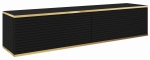 Szafka RTV wisząca OZO 135cm - Czarna ryflowana