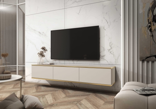 Szafka rtv OZO 175cm - bezowa aranzacja