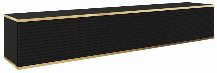Szafka rtv OZO 175cm - czarna ryflowana