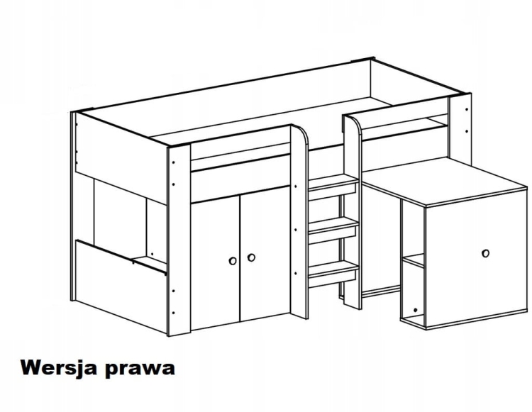 Zestaw dziecięcy z łóżkiem KIDO 1 prawe