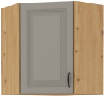 Szafka narożna wisząca 60x72 STELVIO Jasnoszara i Dąb Artisan