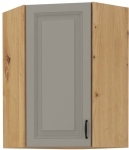 Szafka narożna wisząca 60x90 STELVIO Jasnoszara i Dąb Artisan