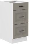 Szafka kuchenna 3 szuflady 40cm STELVIO Jasnoszary i Biały