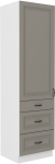 Wysoka szafka kuchenna szuflady STELVIO Jasnoszary i Biały